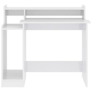 LED Schreibtisch Weiß Hochglanz 97cm