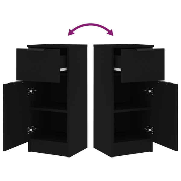 Schwarze Holzwerkstoff Sideboards, 2er Set