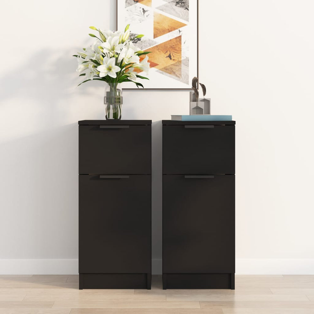 Schwarze Holzwerkstoff Sideboards, 2er Set