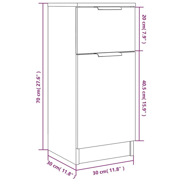 Sideboard Sonoma-Eiche 30x30x70 cm