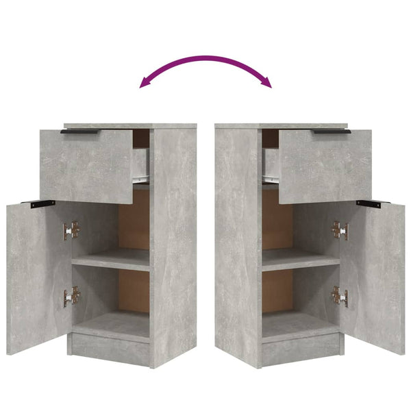 Betongraue Sideboards, 2er-Set
