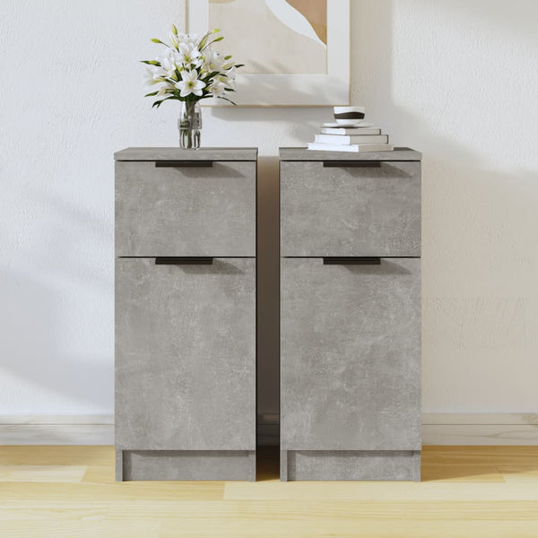 Betongraue Sideboards, 2er-Set