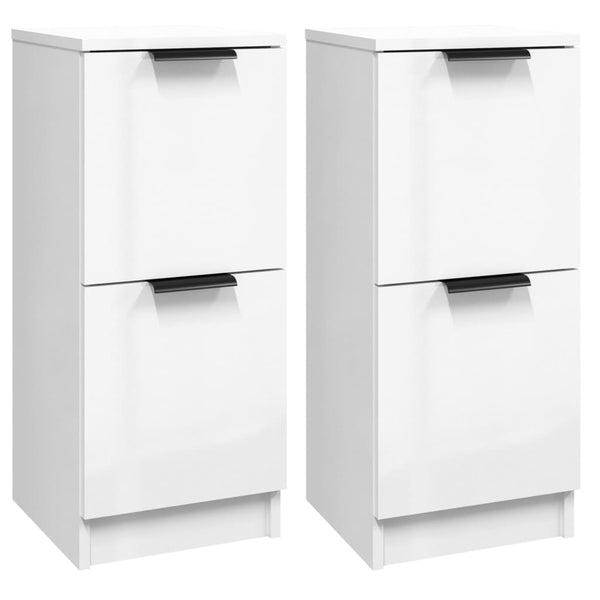 2er Set Sideboards Hochglanz Weiß 30x70 cm