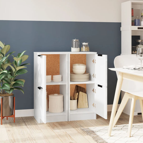 2er Set Sideboards Hochglanz Weiß 30x70 cm