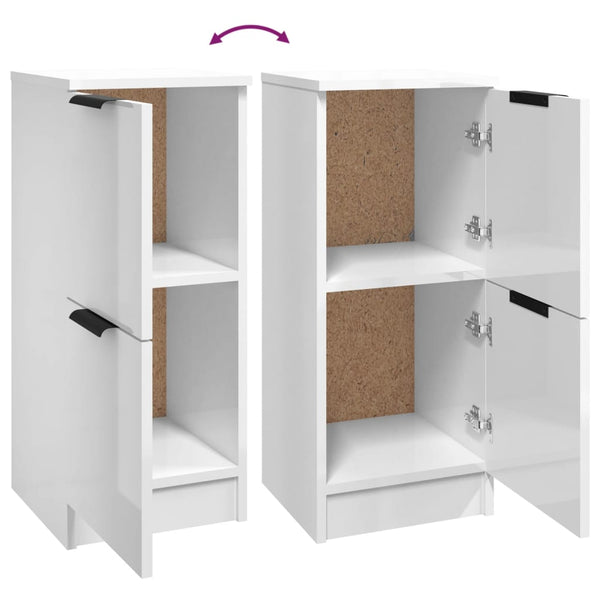 2er Set Sideboards Hochglanz Weiß 30x70 cm