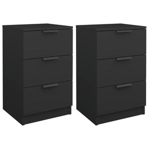 Nachttische Schwarz 40x36x65 cm, 2er-Set