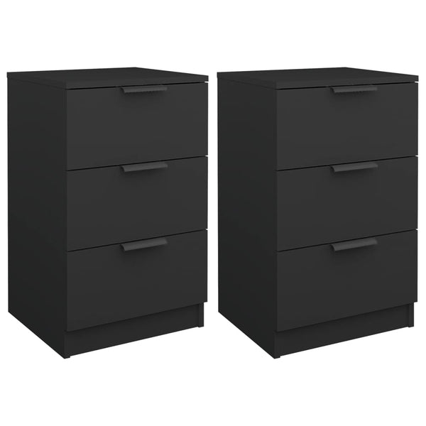 Nachttische Schwarz 40x36x65 cm, 2er-Set