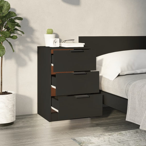 Nachttische Schwarz 40x36x65 cm, 2er-Set