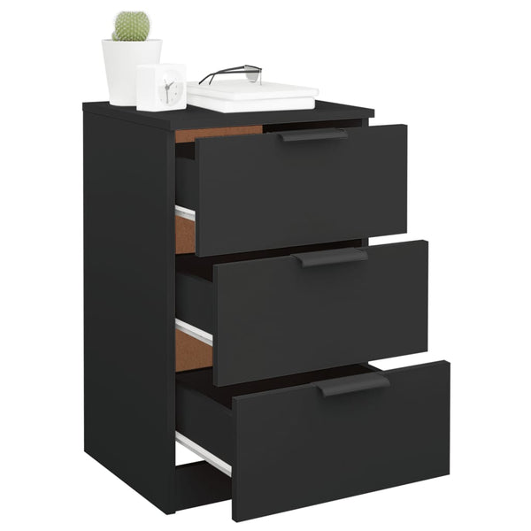 Nachttische Schwarz 40x36x65 cm, 2er-Set