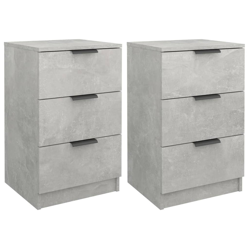 vidaXL Nightstands 2 pcs. Concrete Grey 40x36x65 cm