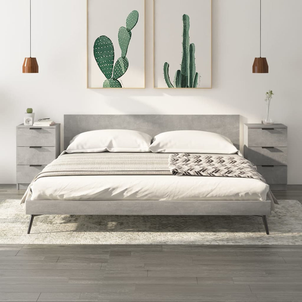 vidaXL Nightstands 2 pcs. Concrete Grey 40x36x65 cm
