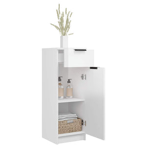 Hochglanz Badschrank Weiß 32x33,5x90cm