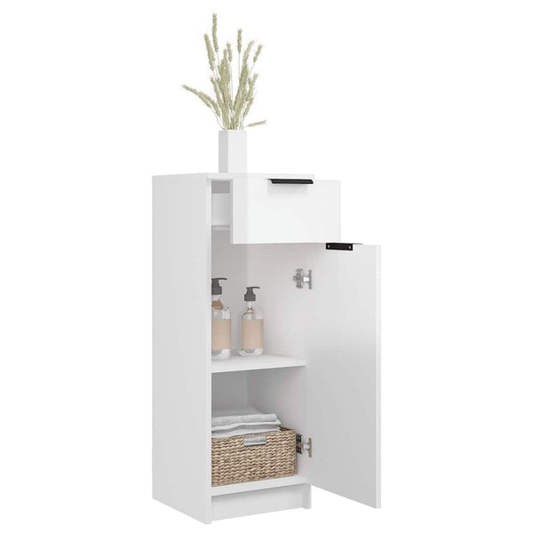 Hochglanz Badschrank Weiß 32x33,5x90cm