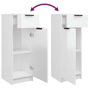 Hochglanz Badschrank Weiß 32x33,5x90cm