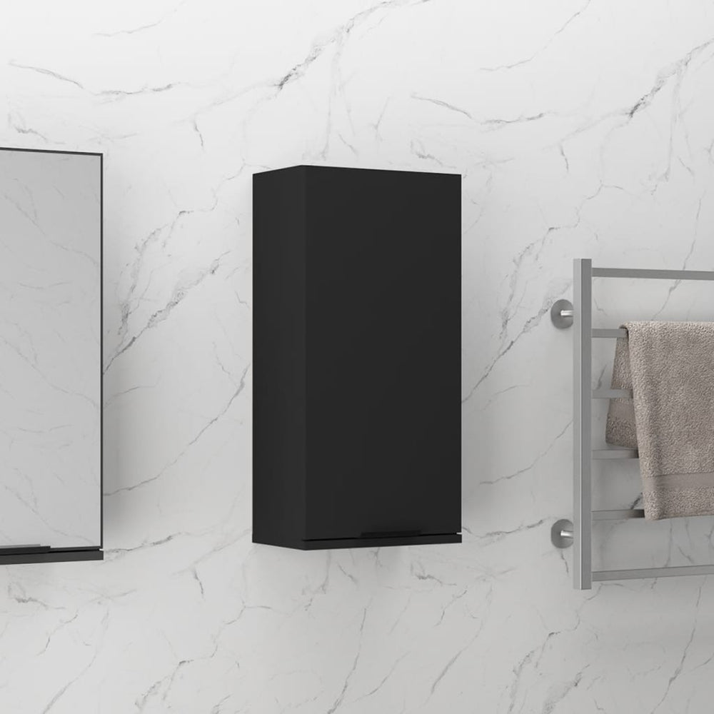 vidaXL Armoire de salle de bain murale noire 32x20x67 cm