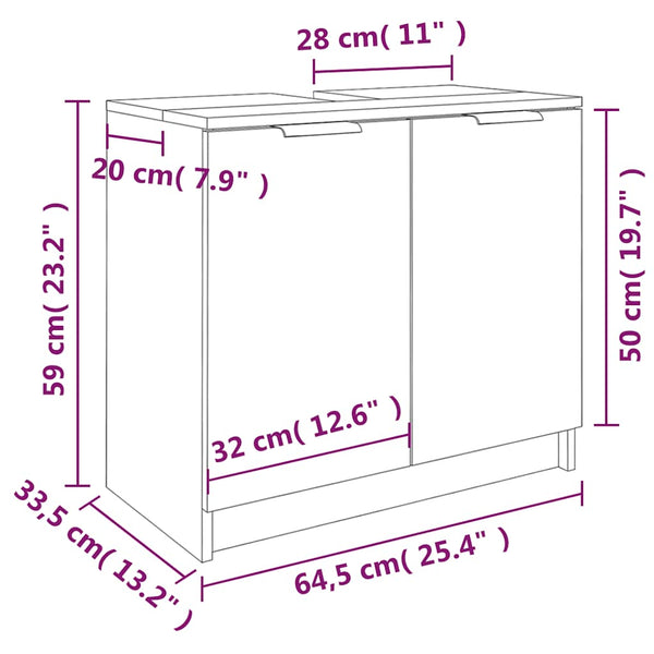 Weißer Badschrank 64,5 cm