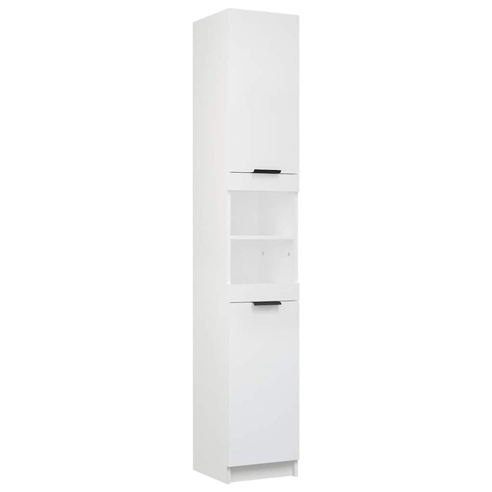 Weißer Badschrank Holzwerkstoff 32x34x188,5 cm