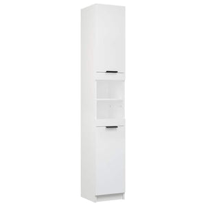 Weißer Badschrank Holzwerkstoff 32x34x188,5 cm