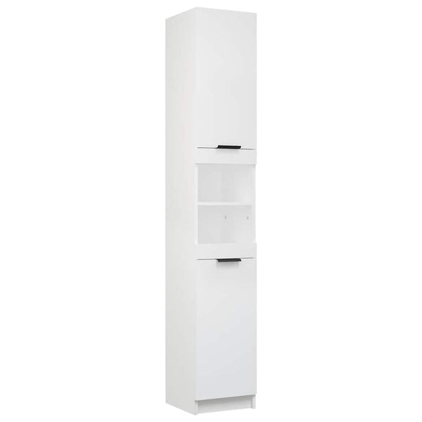 Weißer Badschrank Holzwerkstoff 32x34x188,5 cm