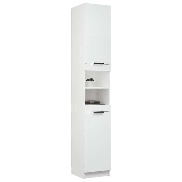 Weißer Badschrank Holzwerkstoff 32x34x188,5 cm