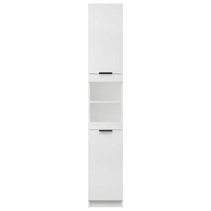 Weißer Badschrank Holzwerkstoff 32x34x188,5 cm