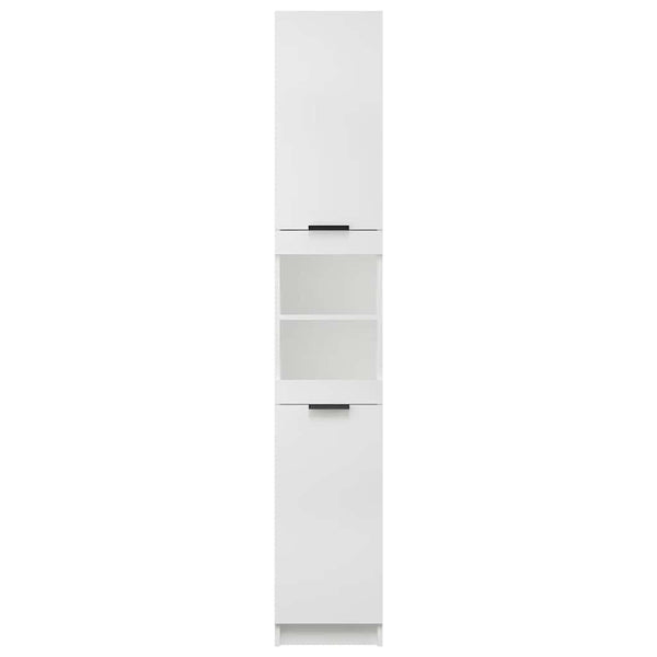 Weißer Badschrank Holzwerkstoff 32x34x188,5 cm