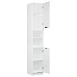 Weißer Badschrank Holzwerkstoff 32x34x188,5 cm