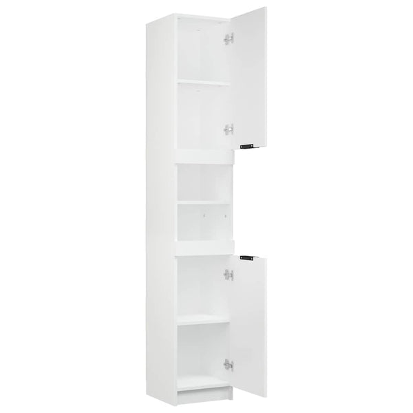 Weißer Badschrank Holzwerkstoff 32x34x188,5 cm