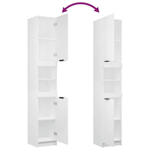 Weißer Badschrank Holzwerkstoff 32x34x188,5 cm