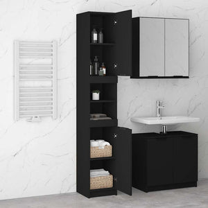 Schwarzer Badschrank 32x34x188,5 cm
