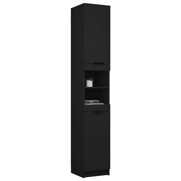 Schwarzer Badschrank 32x34x188,5 cm