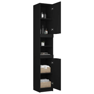 Schwarzer Badschrank 32x34x188,5 cm