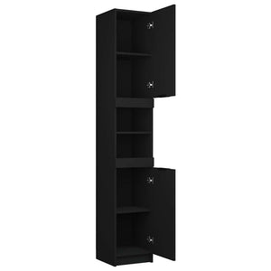 Schwarzer Badschrank 32x34x188,5 cm