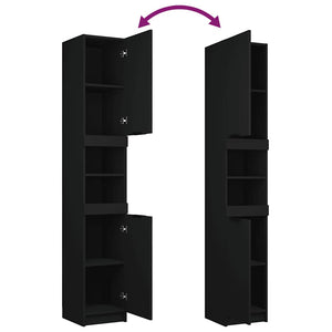 Schwarzer Badschrank 32x34x188,5 cm