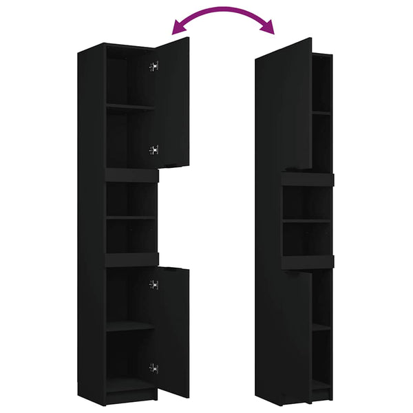 Schwarzer Badschrank 32x34x188,5 cm