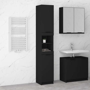 Schwarzer Badschrank 32x34x188,5 cm