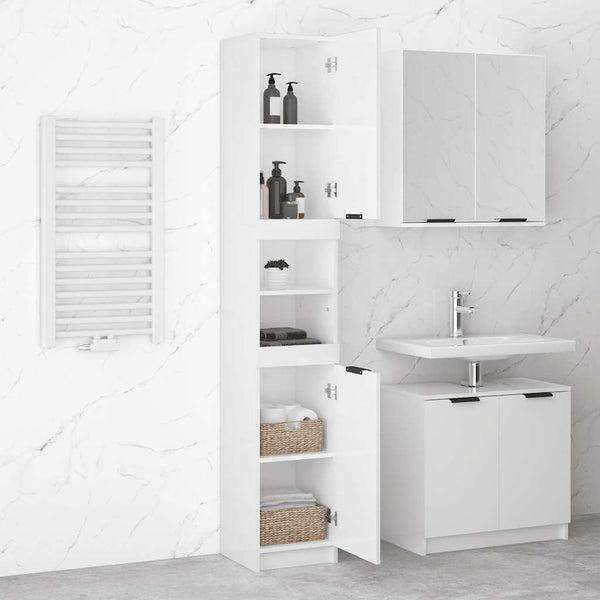 Hochglanz Badschrank Weiß, 188.5cm
