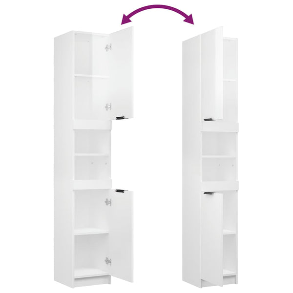 Hochglanz Badschrank Weiß, 188.5cm