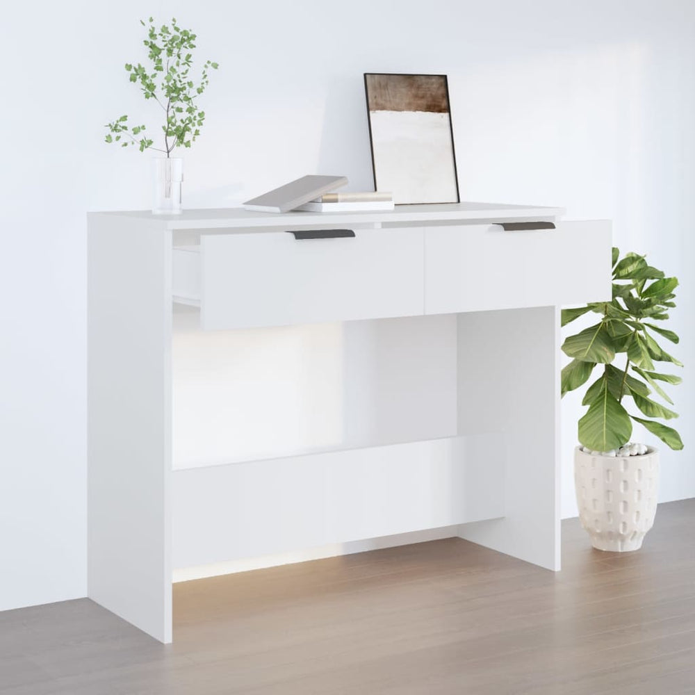 vidaXL Console Blanche 90x36x75 cm Bois d'ingénierie
