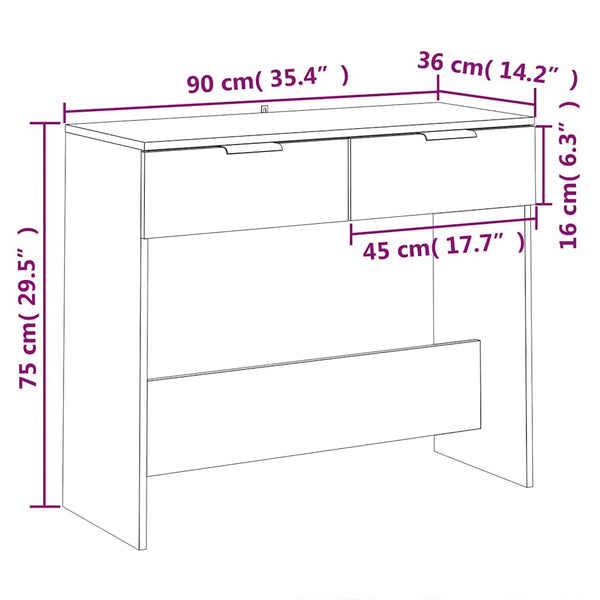Konsolentisch Sonoma Eiche 90cm mit Schubladen