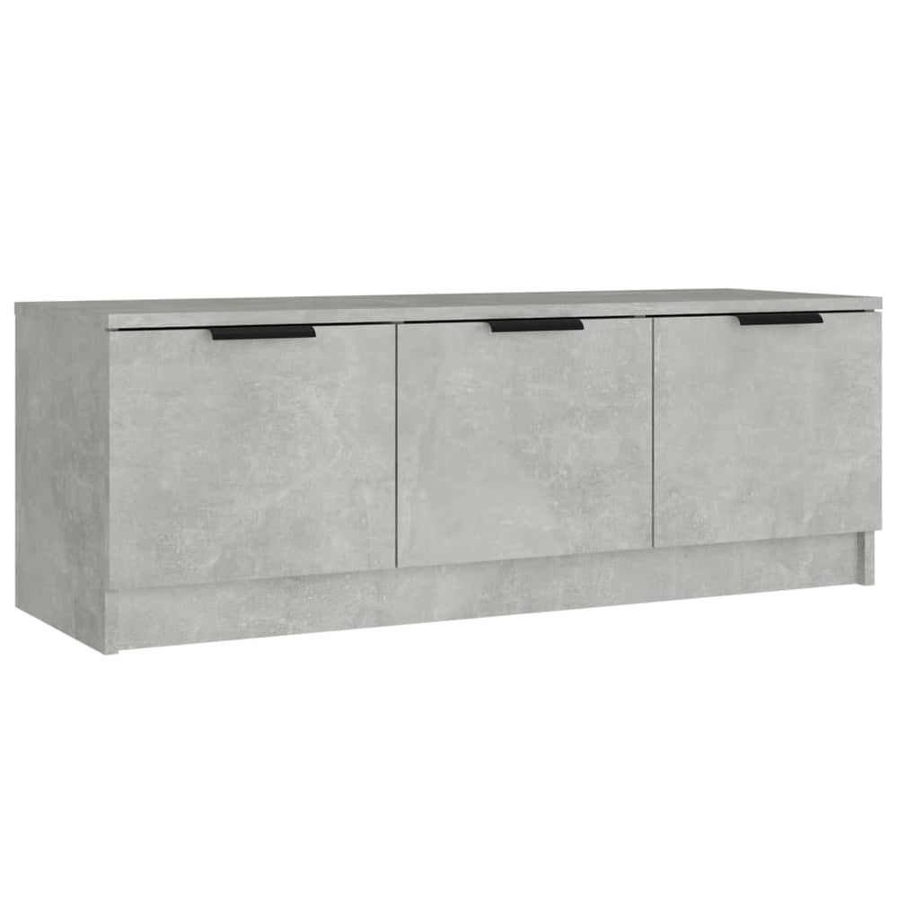 vidaXL Meuble TV gris béton 102x35x36,5 cm bois d'ingénierie