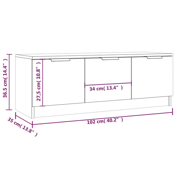 TV-Schrank Betongrau 102 cm