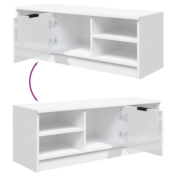 TV-Schrank Weiß Hochglanz 102 cm