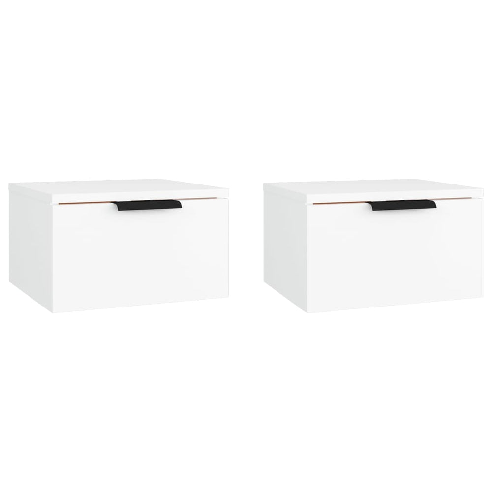 vidaXL Wall-Mounted Nightstands 2 pcs. White 34x30x20 cm