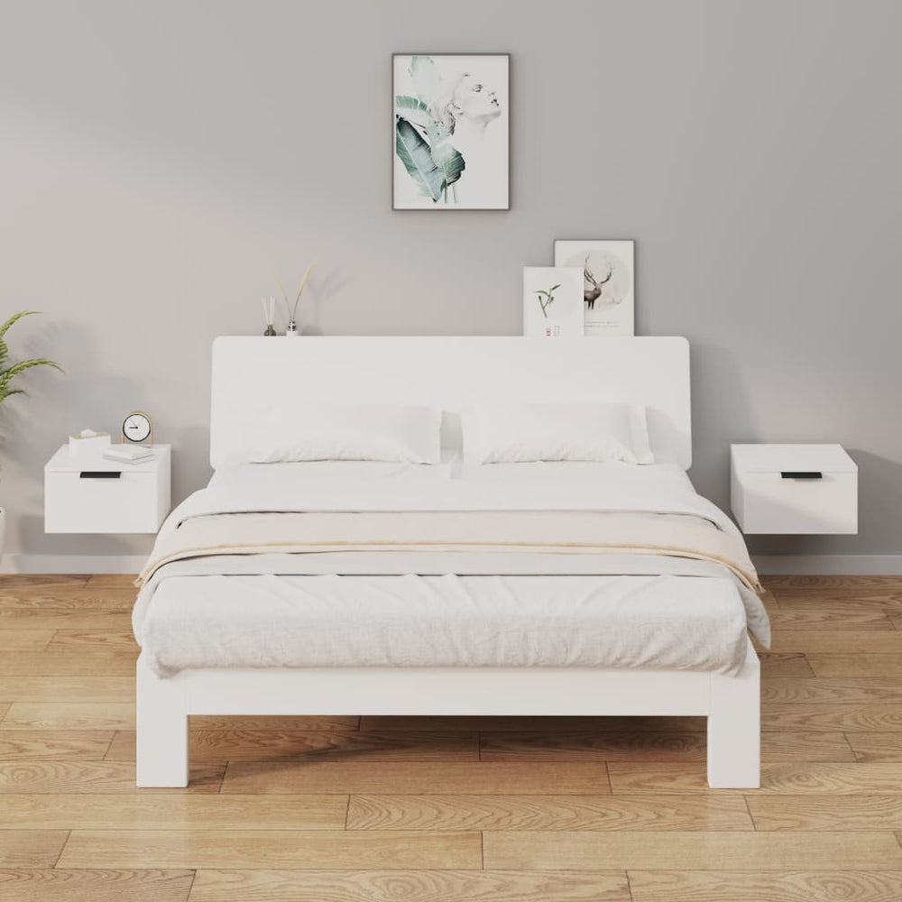 vidaXL Wall-Mounted Nightstands 2 pcs. White 34x30x20 cm