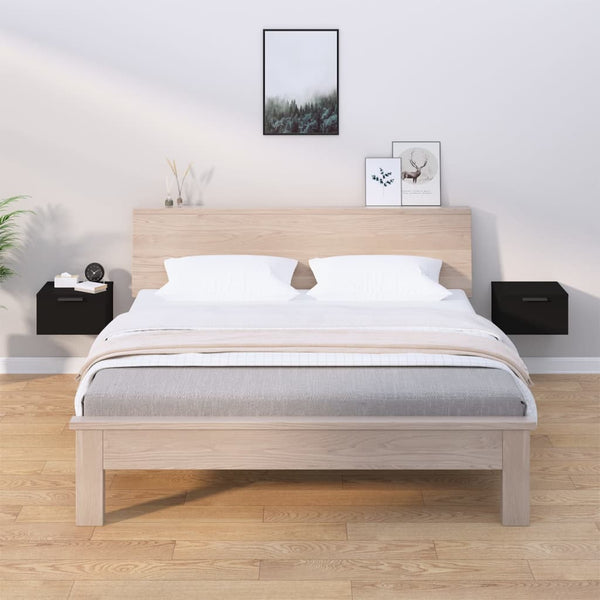 Wand Nachttische Schwarz 34x30x20 cm, 2er-Set