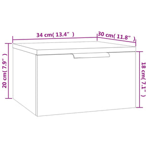 Wand Nachttische Schwarz 34x30x20 cm, 2er-Set