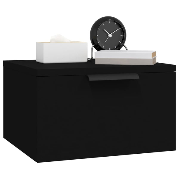 Wand Nachttische Schwarz 34x30x20 cm, 2er-Set