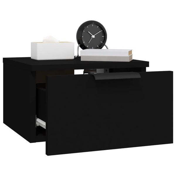 Wand Nachttische Schwarz 34x30x20 cm, 2er-Set