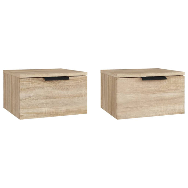 Wand-Nachttische Sonoma-Eiche, 2er-Set